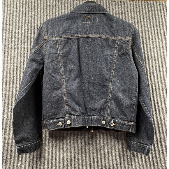 Old Navy Blue Jean Denim Jacket Womens‎ Medium Cotton Coat Dark Wash Casual - Picture 4 of 9